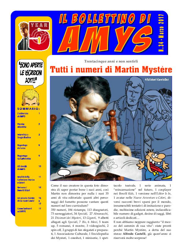 AMys - Bollettino Informativo n.34 - Marzo 2017