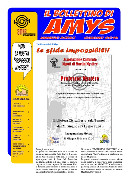 AMys - Bollettino Informativo N.12 Giugno 2014