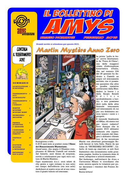 AMys - Bollettino Informativo N.19 - Febbraio 2015