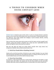6 THINGS TO CONSIDER WHEN USING CONTACT LENS
