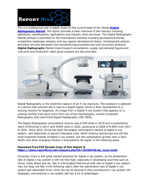 Digital Radiography Market Size by Top Key Companies 2018 29 june 2018