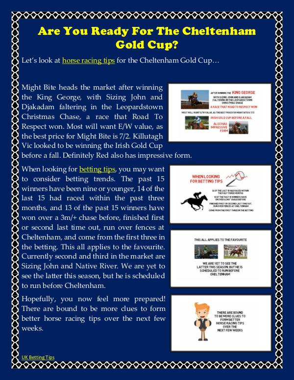 Are You Ready For The Cheltenham Gold Cup? Are You Ready For The Cheltenham Gold Cup