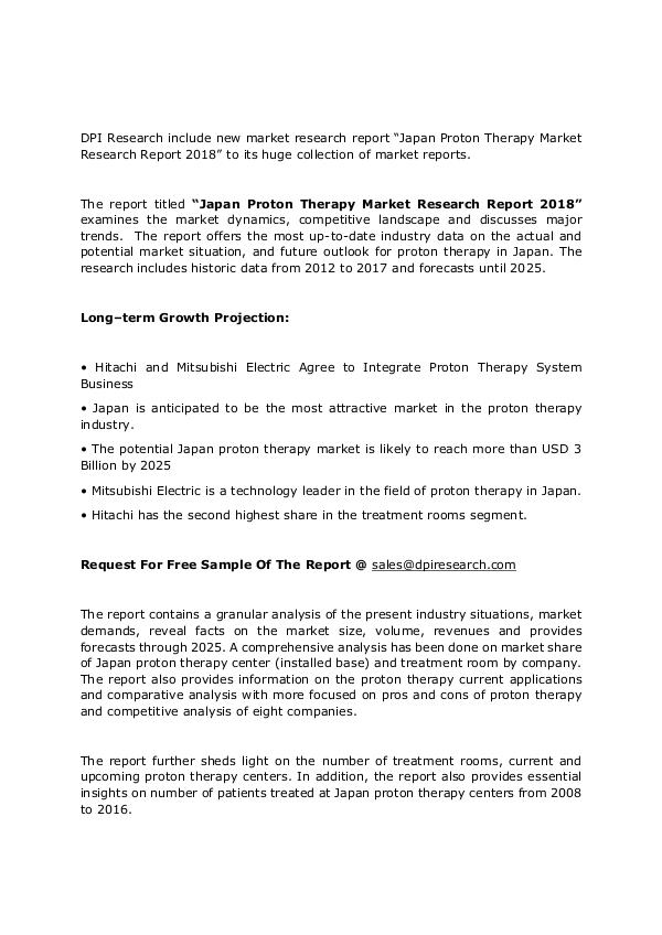 Japan Proton Therapy Market -Latest Report