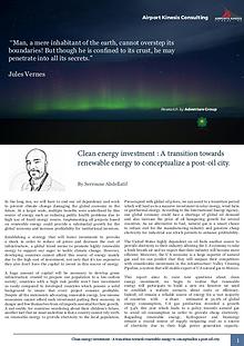 Clean energy investment : A transition towards renewable energy