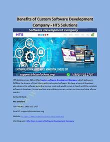 Benefits of Custom Software Development Company - HTS Solutions
