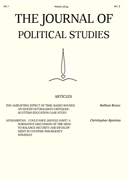 The Journal Of Political Studies Volume I, No. 3, March 2014