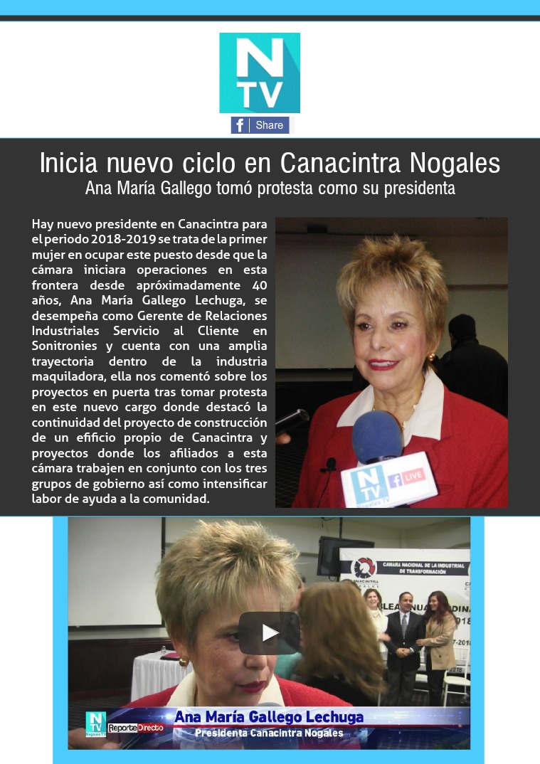 Nogales TV - Nuevo Ciclo en Canacintra Nogales Nogales TV - Nuevo Ciclo en Canacintra Nogales
