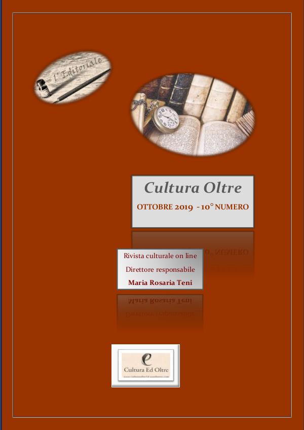 Rivista Cultura Oltre 10° numero - Ottobre 2019 Rrivista Cultura Oltre - 10° numero- Ottobre 2019