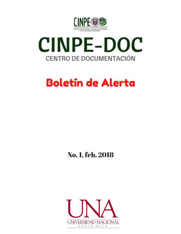 Boletín de alerta CINPE-DOC Boletín de alerta CINPE-DOC no. 1-2018