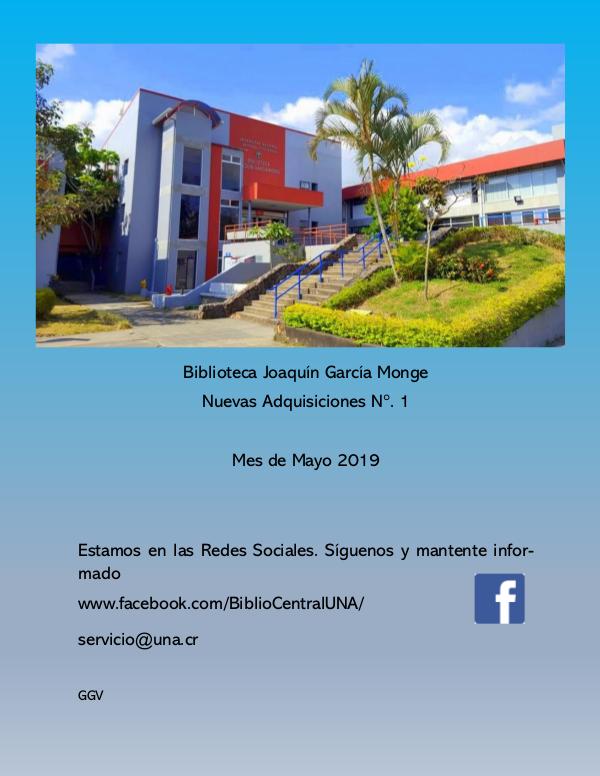 Biblioteca Joaquin García Monge- UNA Adquisiones  mayo