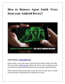 How remove agent Smith Malware from your android