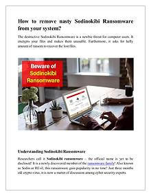 How to remove nasty Sodinokibi Ransomware from your system?