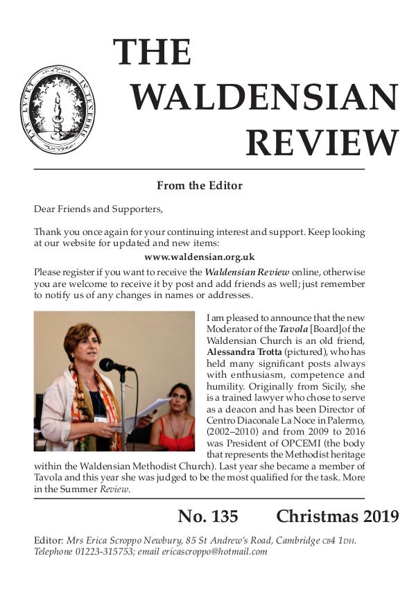 Waldensian Review No 135 Winter 2019