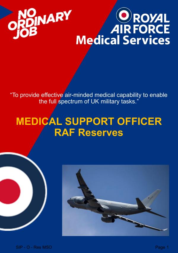 Medical Support Officer RAF Reserves