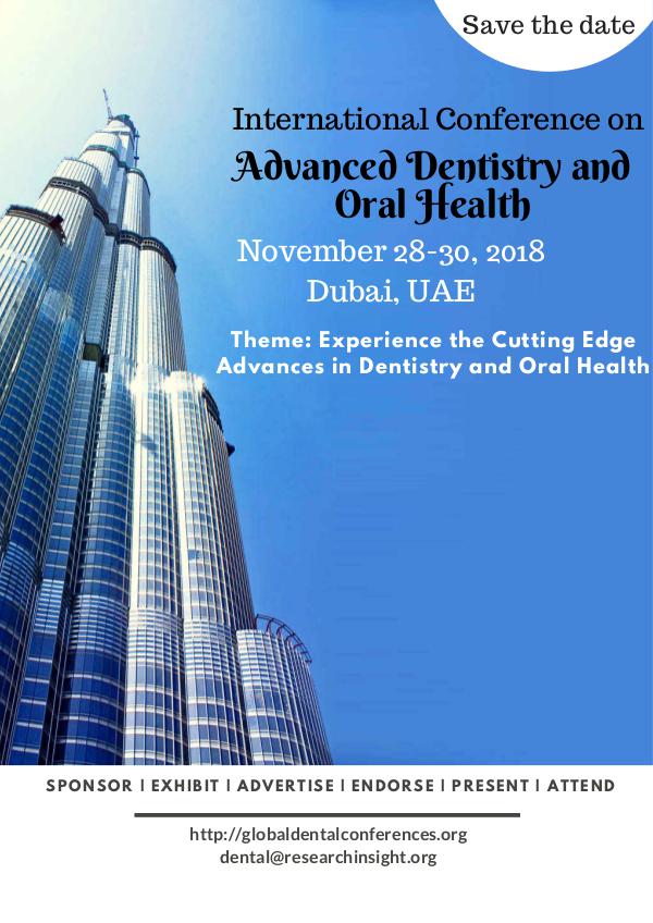 International Conference on Advanced Dentistry and Oral Health Brochure_ADOH_2018
