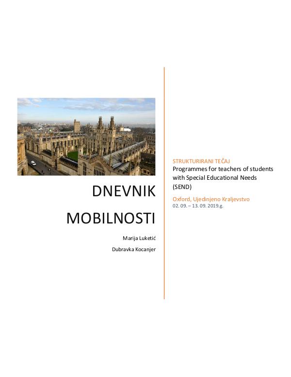 Dnevnik mobilnosti Programmes for teachers of students with Special E