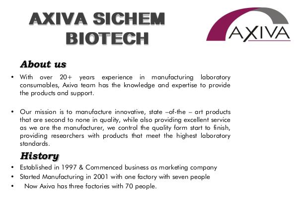 Laboratory Equipments Axiva Sichem Biotech