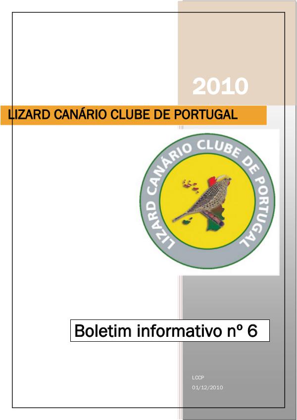Boletim informativo do Lizard Canário Clube Português LCCP_ boletim informativo 6