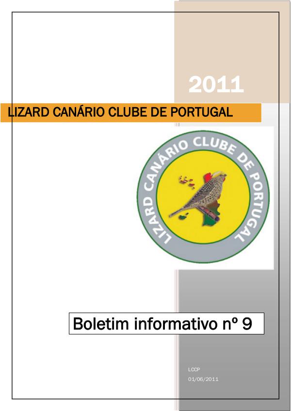 Boletim informativo do Lizard Canário Clube Português LCCP_ boletim informativo 9