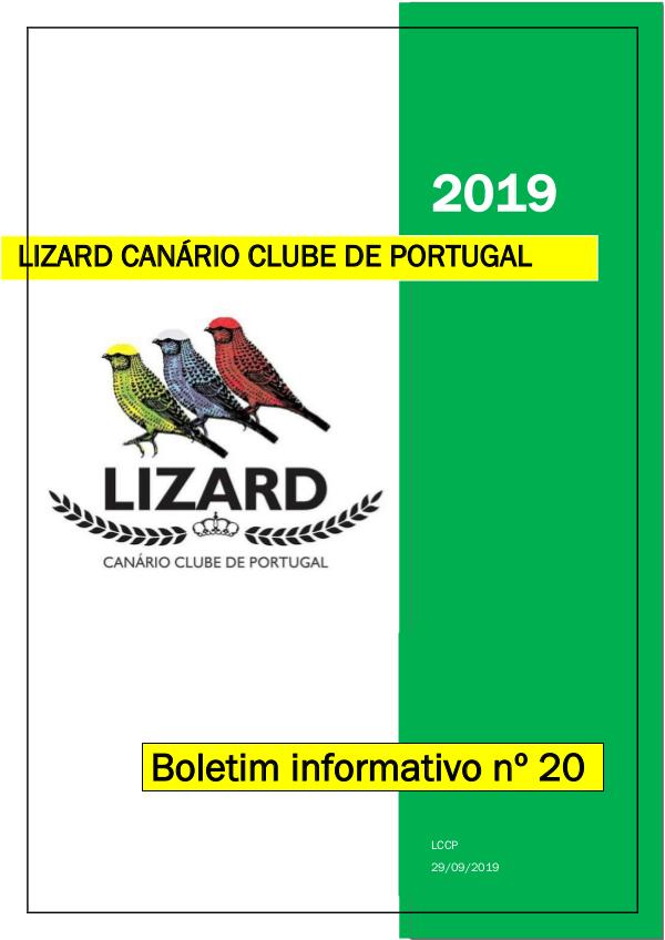 Boletim informativo do Lizard Canário Clube Português LCCP_ boletim informativo 20