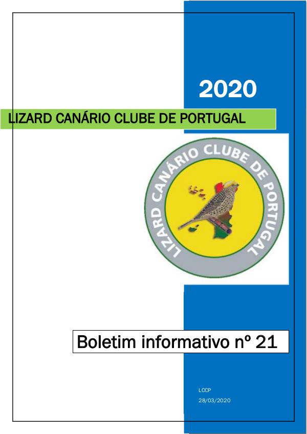 Boletim informativo do Lizard Canário Clube Português LCCP_ boletim informativo 21