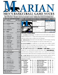 Men's Basketball Game Notes Volume 12