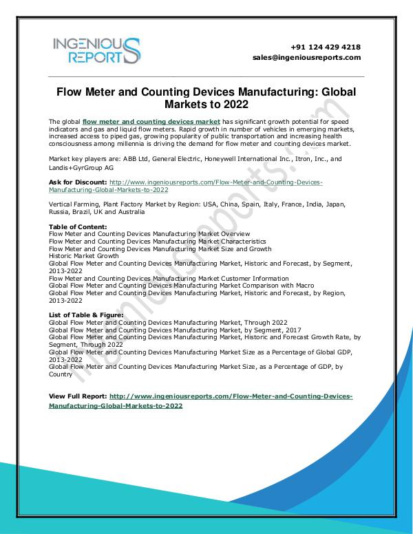 Flow Meter and Counting Devices