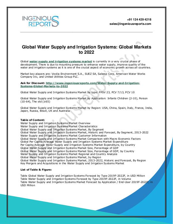 Water Supply and Irrigation Systems
