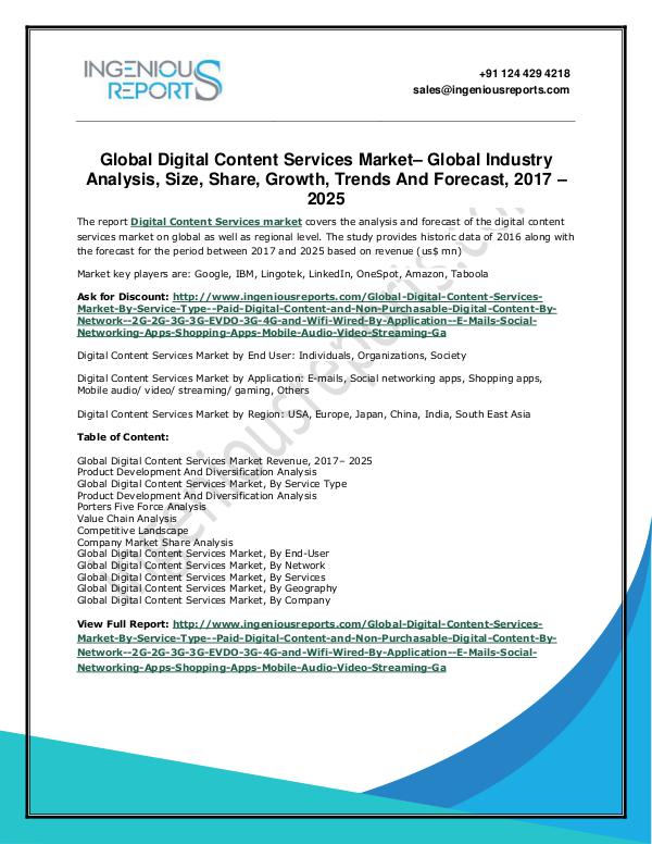 Global Market Opportunity Assessment Study Chatbots 2025. Digital Content Services