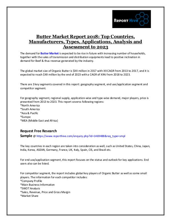 Butter Market Report 2018