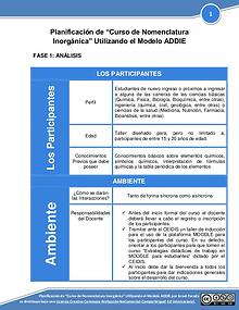 Diseño de Curso de Nomenclatura Inorgánica utilizando el modelo ADDIE