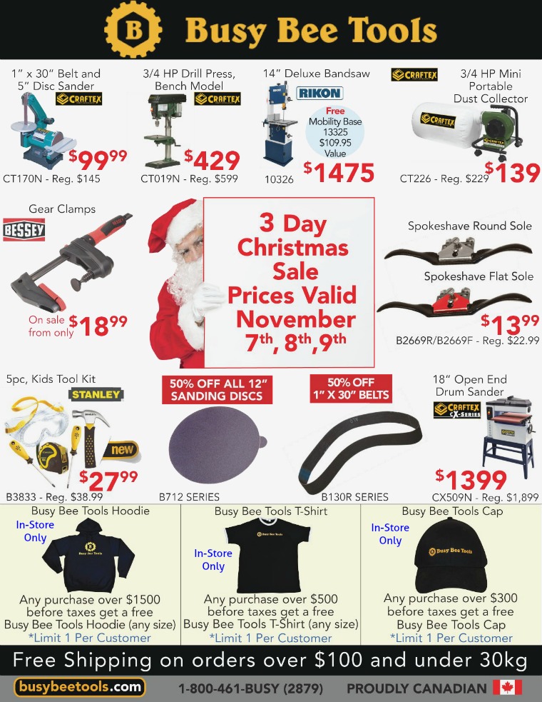 Busy Bee Tools 3 Day Christmas Sale Flyer