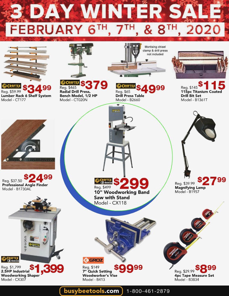 Busy Bee Tools 3 Day Winter Sale
