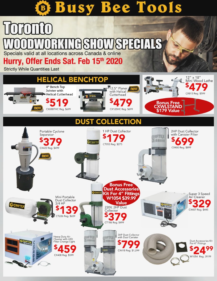 Busy Bee Tools 2020 Toronto Wood Show Flyer