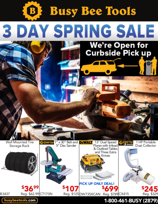 Busy Bee Tools 3 Day Spring Sale 2020