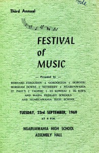 Ngaruawahia High School Yearbooks 2010-2012 NHS Festival of Music 1969