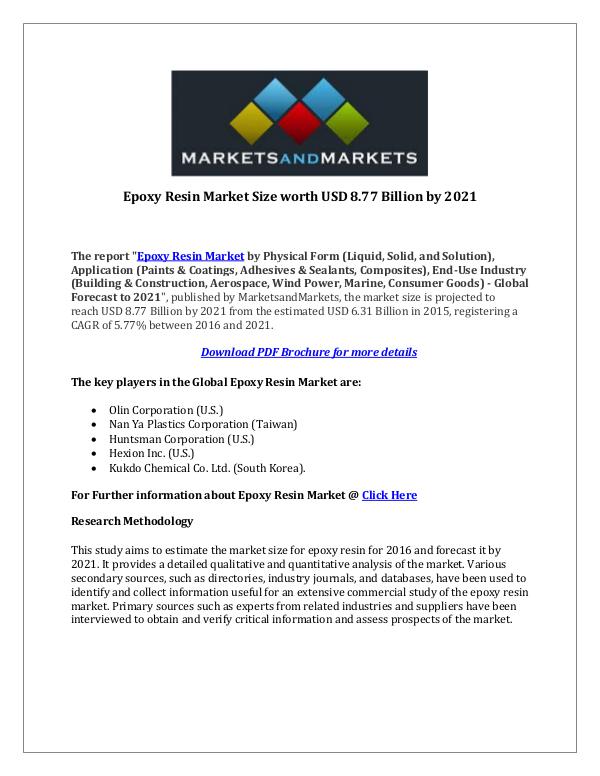 Dynamic Research Reports Epoxy Resin Market