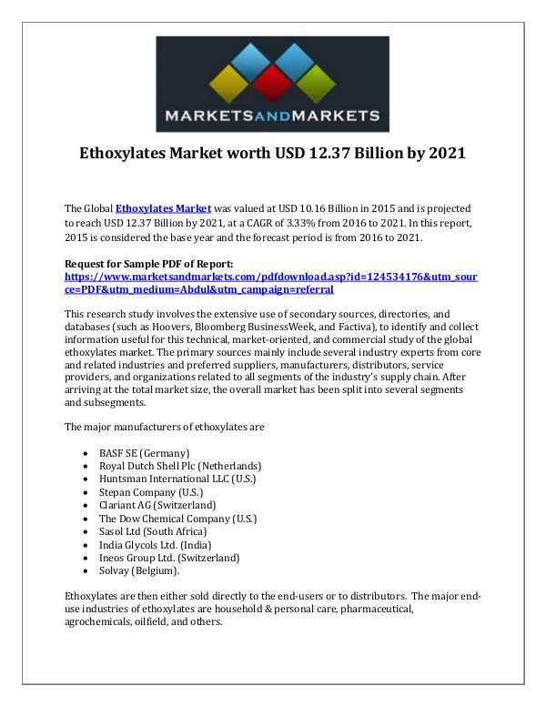 Dynamic Research Reports Ethoxylates Market