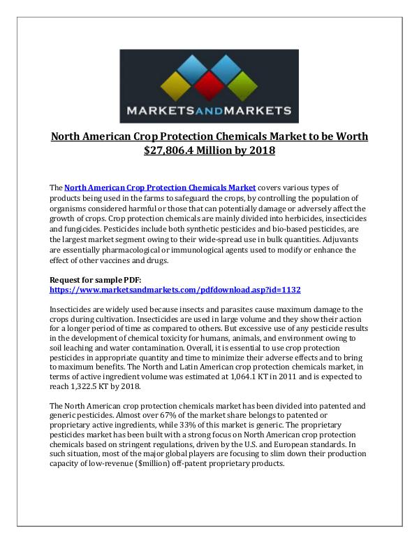 Chemicals and Materials North American crop protection chemicals market
