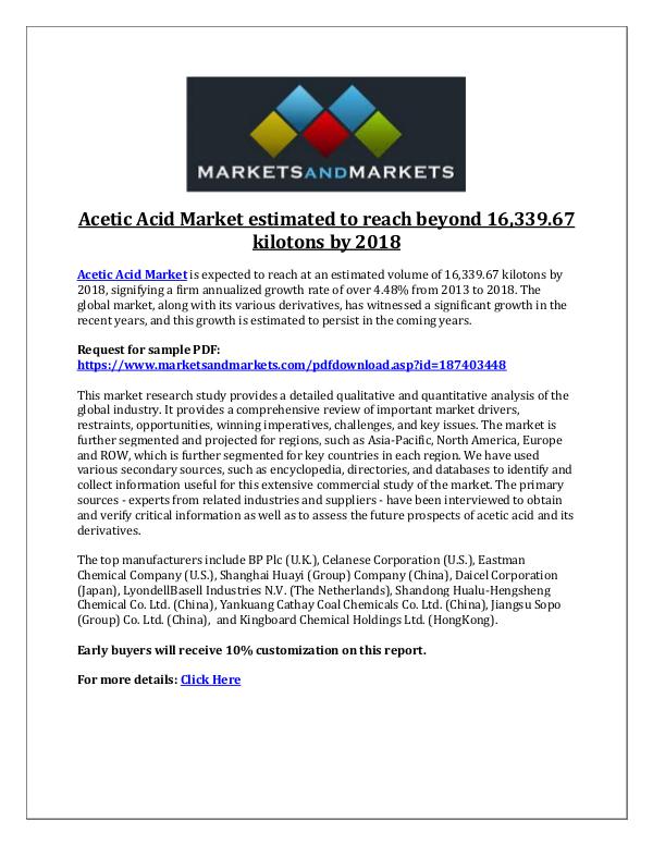 Chemicals and Materials Acetic Acid Market