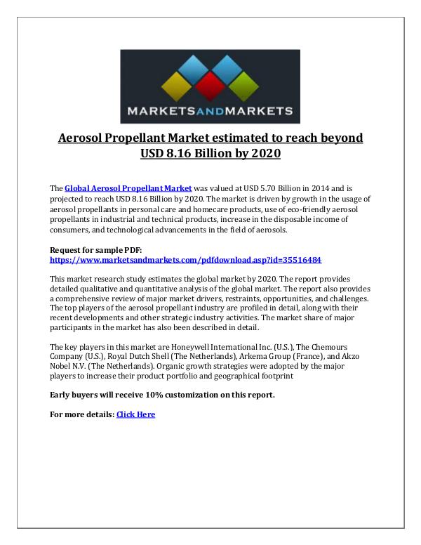 Chemicals and Materials Aerosol Propellant Market
