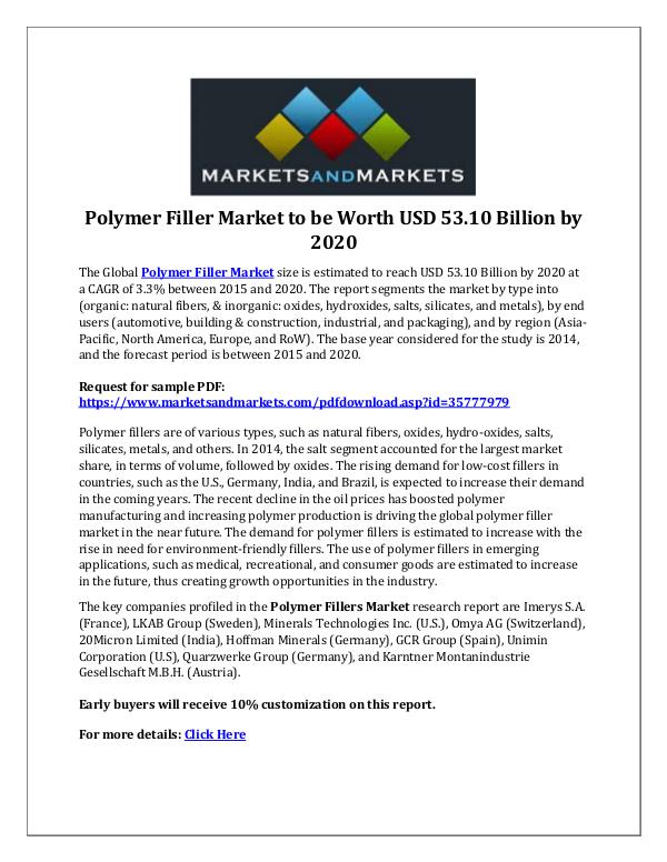 Chemicals and Materials Polymer Filler Market