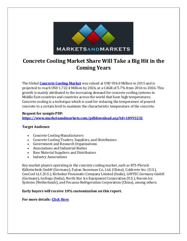 Chemicals and Materials Concrete Cooling Market