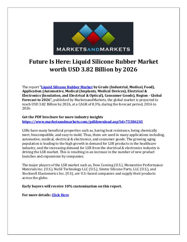 Chemicals and Materials Liquid Silicone Rubber Market