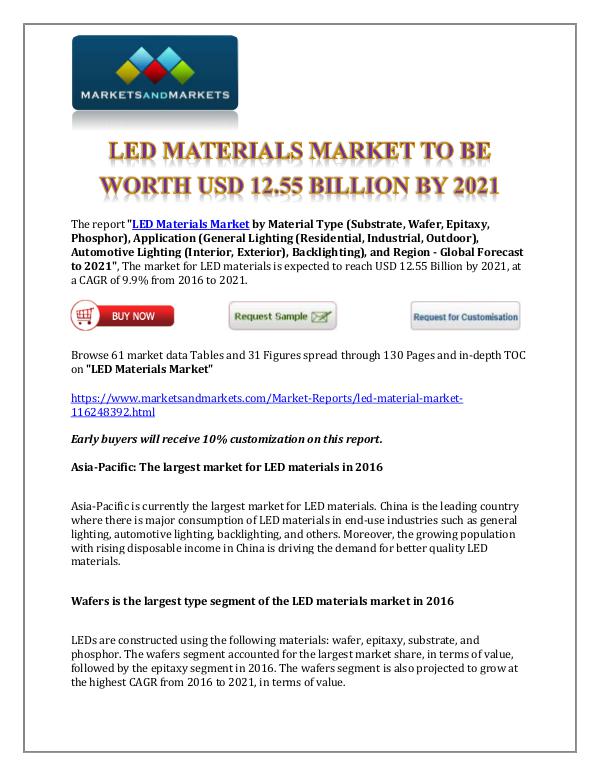 Chemicals and Materials LED materials market New