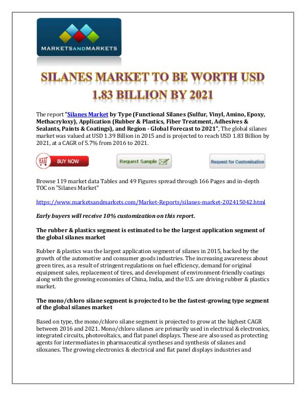 Chemicals and Materials Silanes Market New