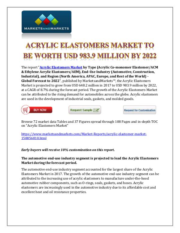 Chemicals and Materials Acrylic Elastomers Market New