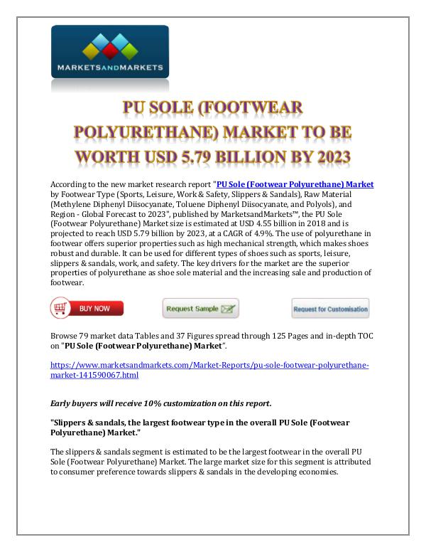Chemicals and Materials PU sole (footwear polyurethane) Market New