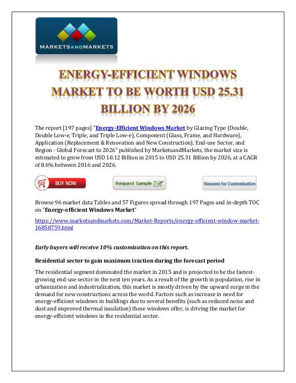 Chemicals and Materials Energy Efficient Windows Market New
