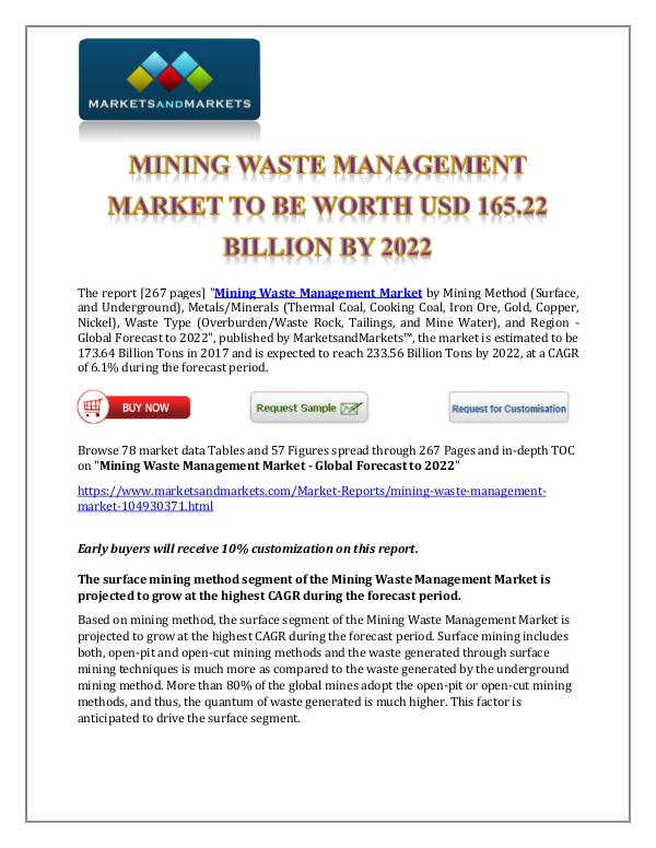 Chemicals and Materials Mining Waste Management Market